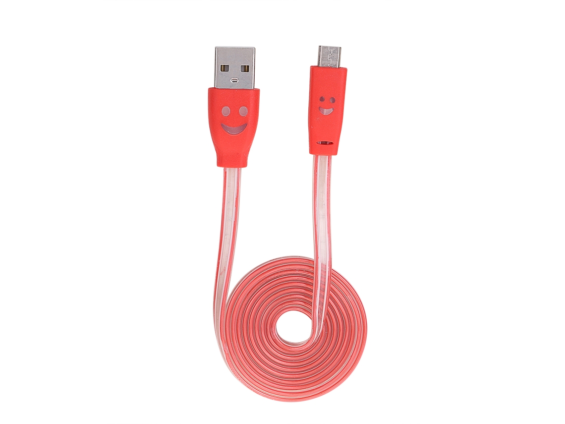 Cabo de Dados LAXISCREED Transparente Luminoso 1m Vermelho