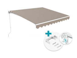 Toldo Monobloco Vecchio 3x2,5m Branco Com Tecido Taupe E Fixação No Teto