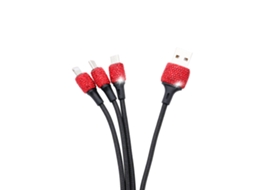 Cabo de Carregamento LAXISCREED Vermelho com Diamantes