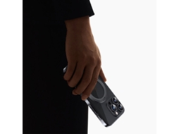 Suporte Casa Invisível Para Iphone 13 Pro Pele Sintética Magnética Preto