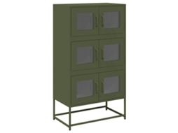 Aparador Alto 68x39x123 Cm Aço Verde Azeitona MAISON EXCLUSIVE