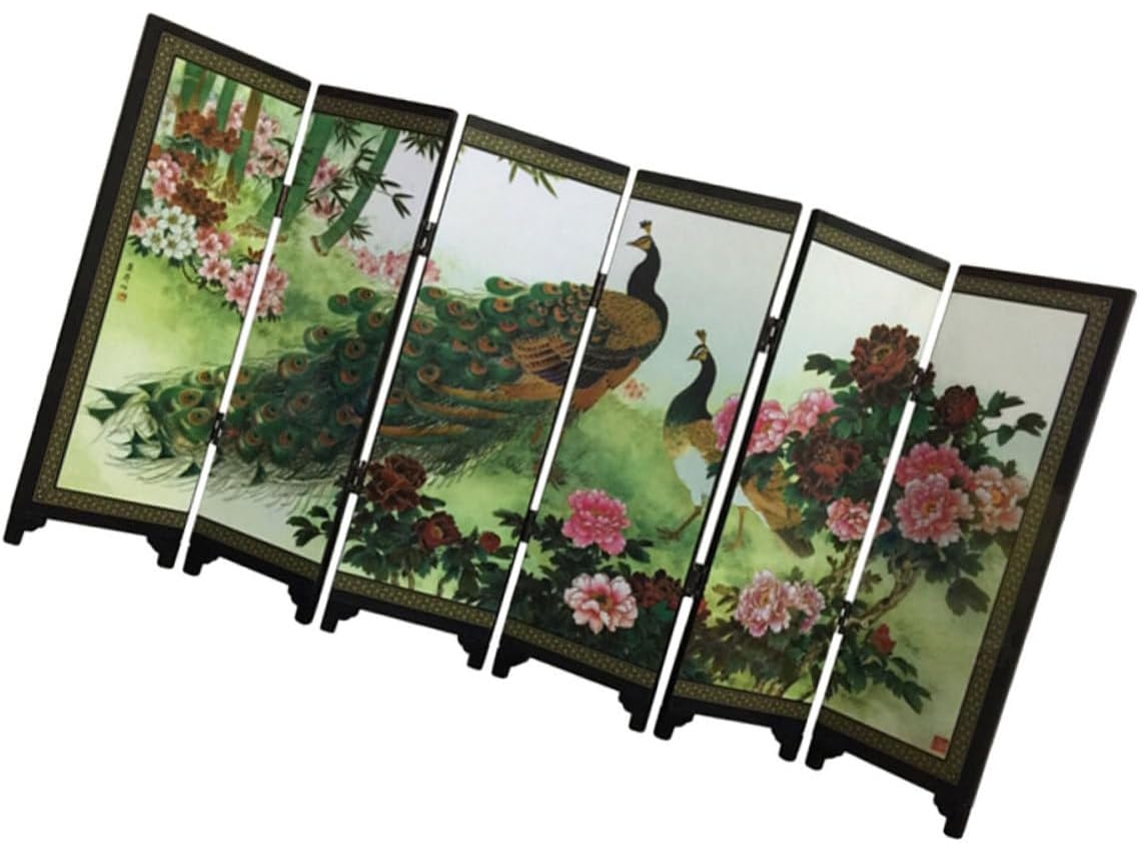 Conjunto De 1 Mini Biombo Chinês Decorativo - Item Colecionável - Acessório De Escritório