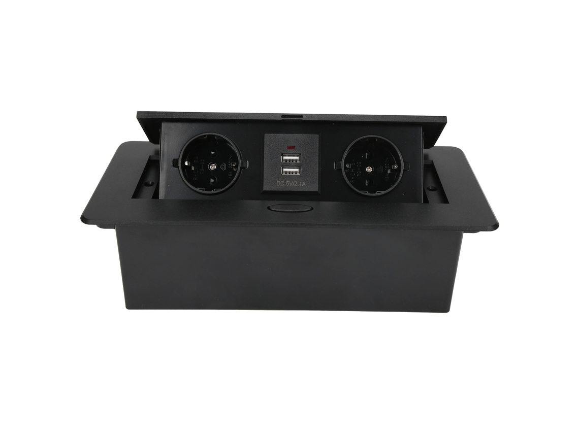 Tomada Dupla Embutida Mesa 2 Usb 16a Amortecimento