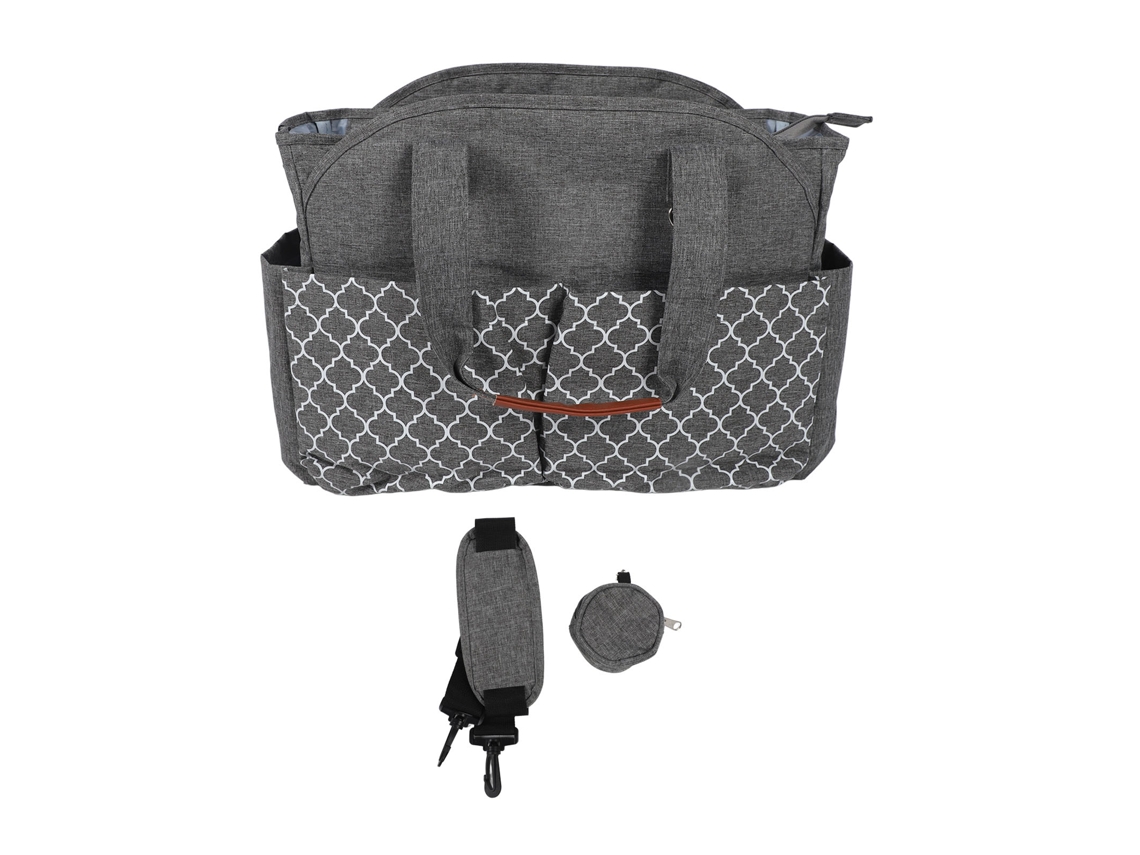 Mali bolsa para Fraldas de Viagem Estampa Geométrica com Estojo para Chupeta e Capacidade Grande