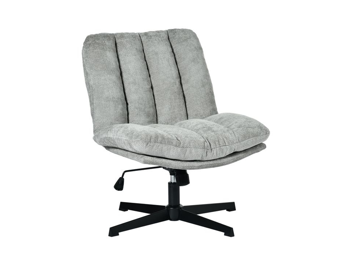 Poltrona de Relaxamento Ajustável e Giratória com Apoio de Braço e Assento Espesso em Chenille Cinza Confod MEUBLES COSY