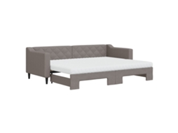 Sofá cama com gavetão e colchões 80x200 cm tecido cinza acastanhado MAISON EXCLUSIVE