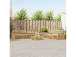 Vidaxl Conjunto De Sofás Para Exterior 8 Unid. Branco E Bege