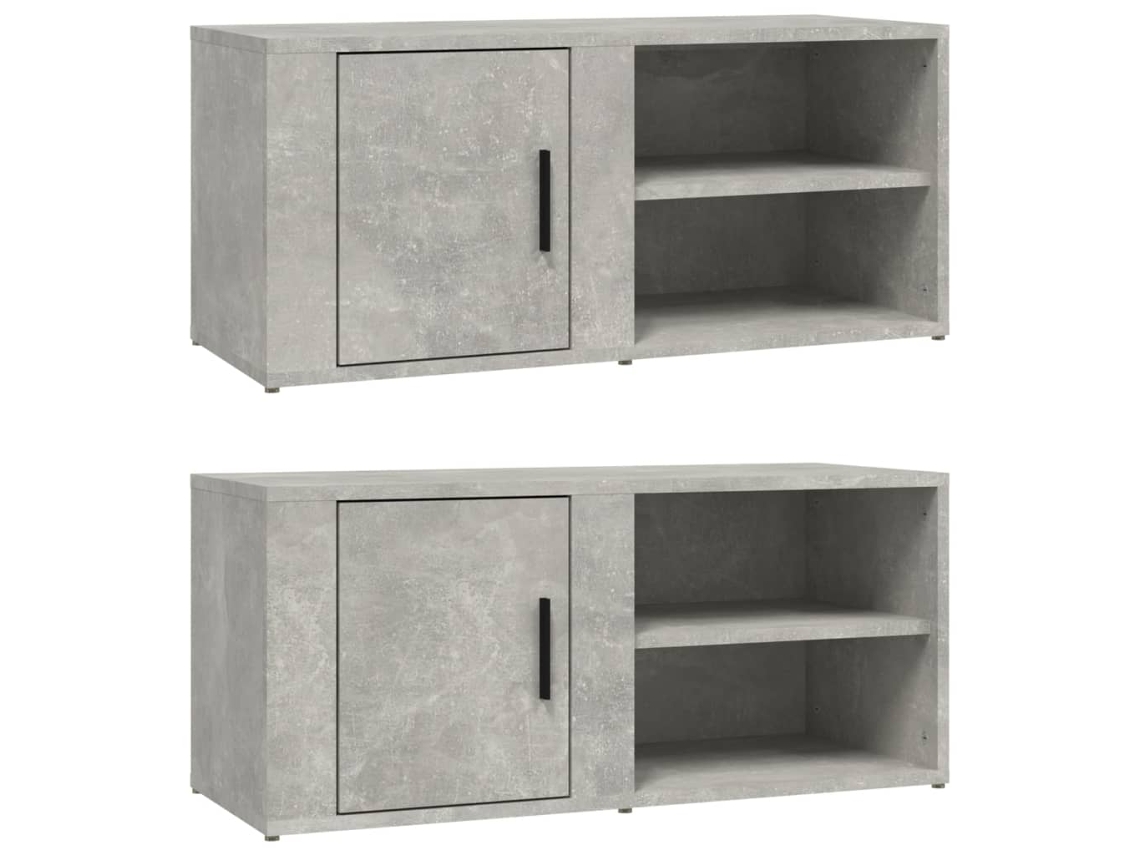 Tv Cabinet Set, Tv Cabinet Sets Vidaxl Cinzeto Madeira Processada (n/a)