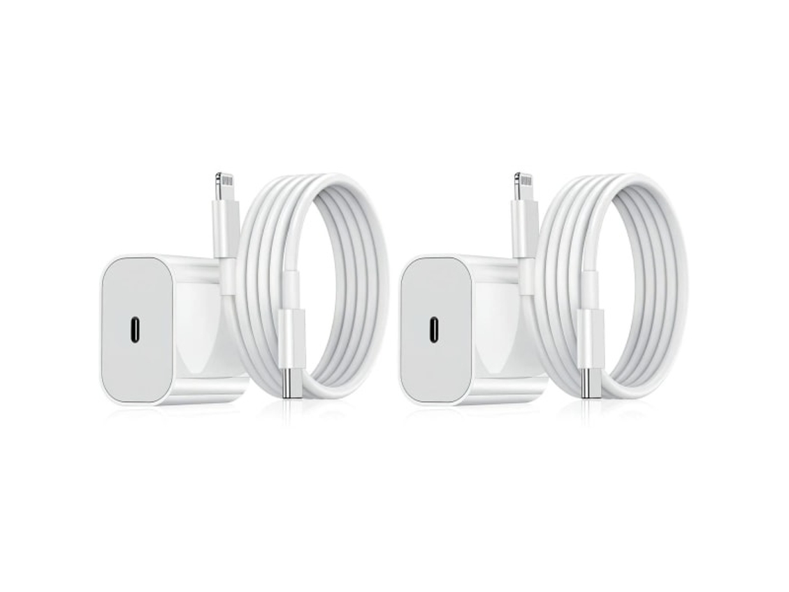 Kit Carregador E Cabo 20w Rápido Dados Branco Compatível Com Iphone