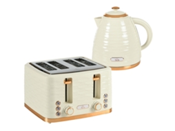 Conjunto de cozinha 2 em 1, torradeira e chaleira, 1,7 L, 4 fatias Cs