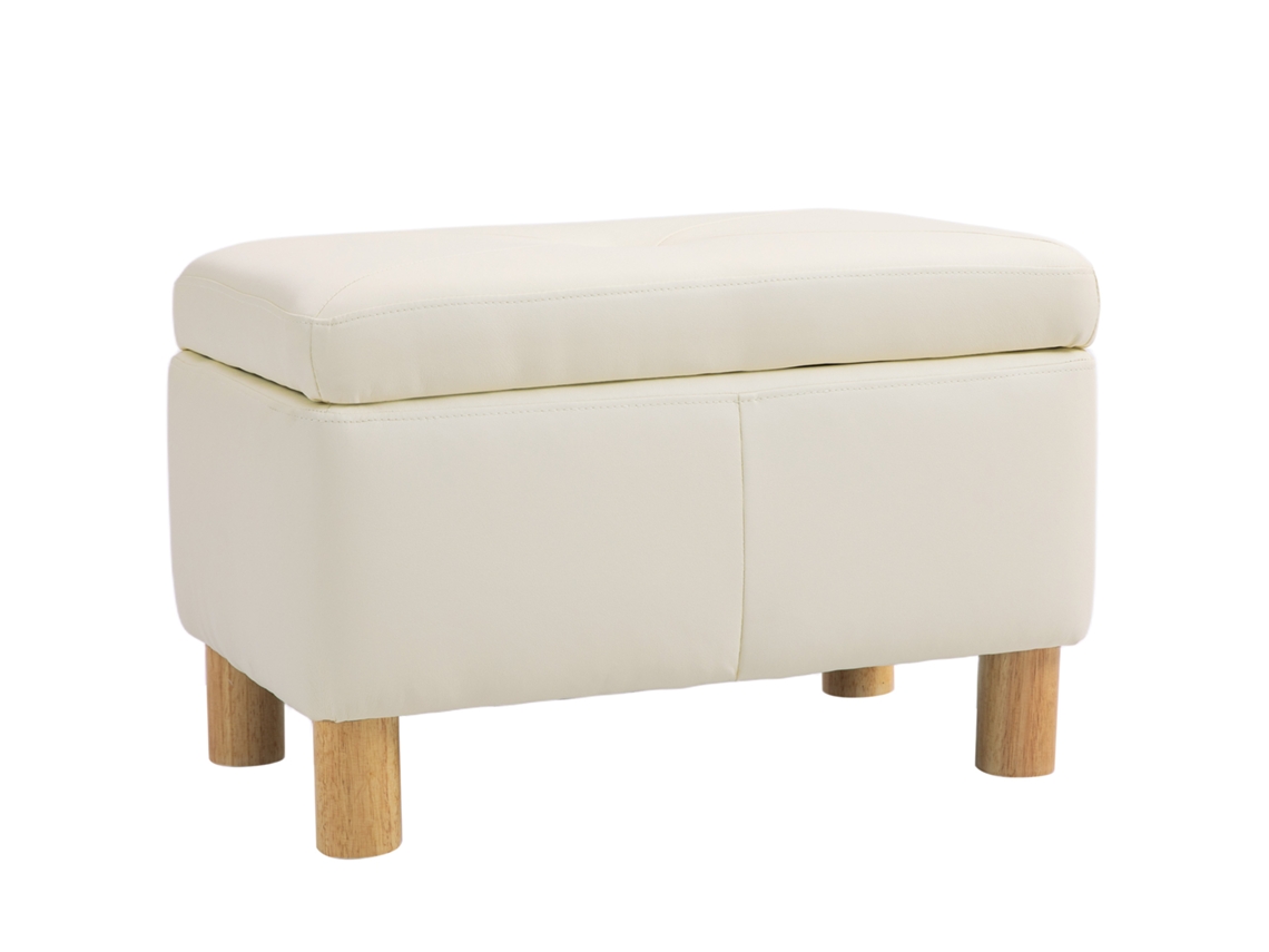 Baú de Armazenamento para Quarto em Pu com Pernas de Madeira BTFORUS (60x38x40cm)