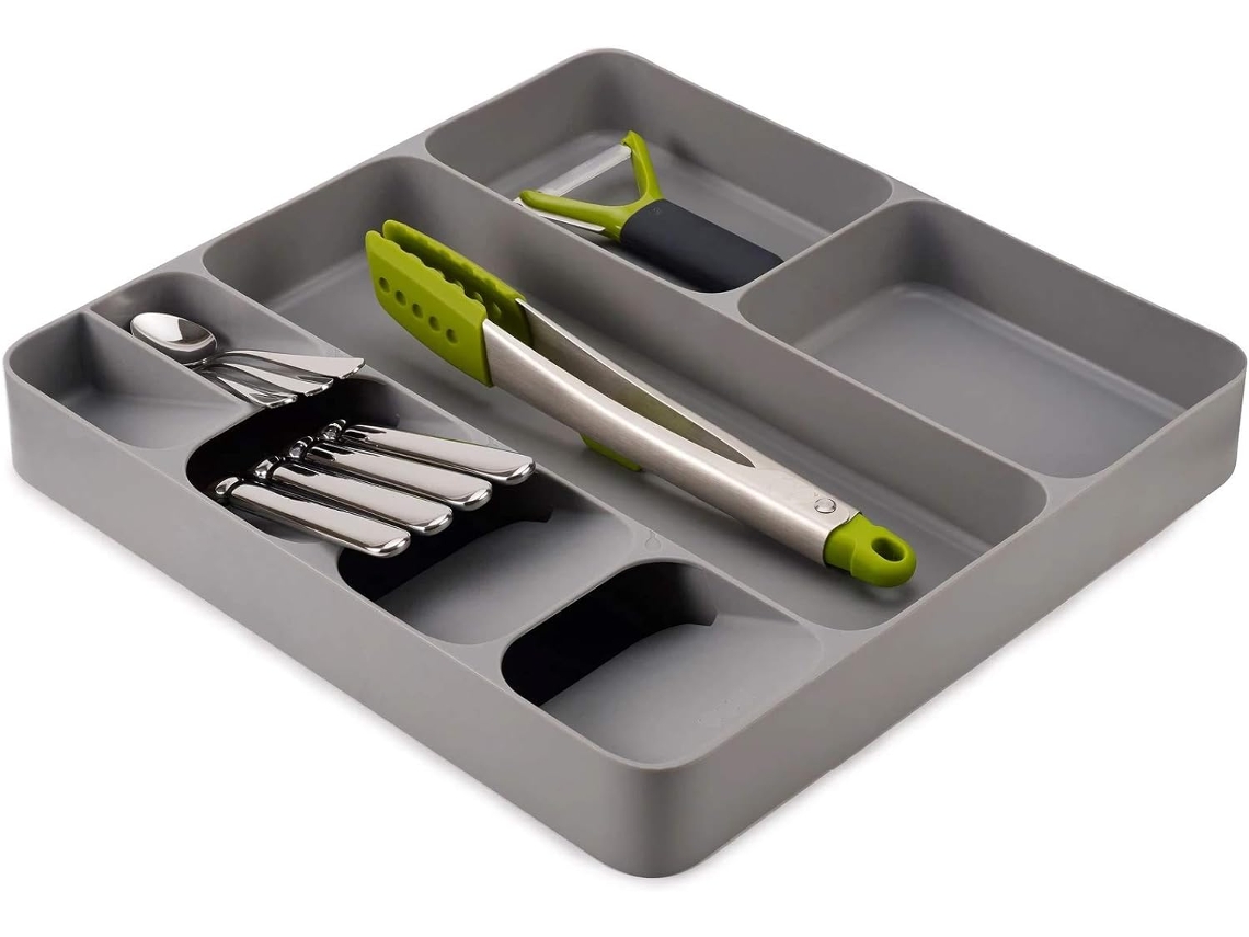 Organizador de Talheres de Gaveta de Cozinha – Bandeja Grande Que Economiza Espaço para Talheres e Talheres