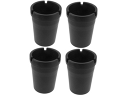 Cinzeiro Portátil Abaodam Em Plástico Preto Para Carro, Conjunto De 4 Peças, Design Moderno E Versátil