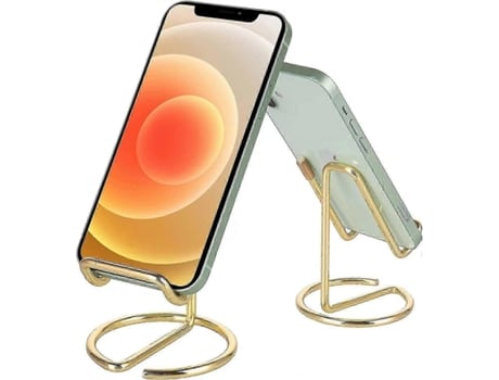 Suporte De Mesa Para Celular. Lindo Suporte De Metal Dourado Rosé Para Celular. Acessório De Mesa Compatível Com Todos Os Celulares.