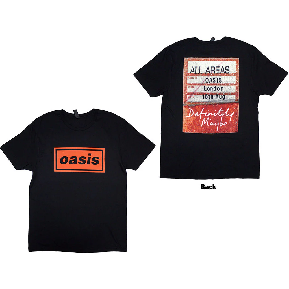 Rockinstone Unisex Oasis Definitely Maybe Aaa Pass T Shirt Classic Pure Cotton-l
