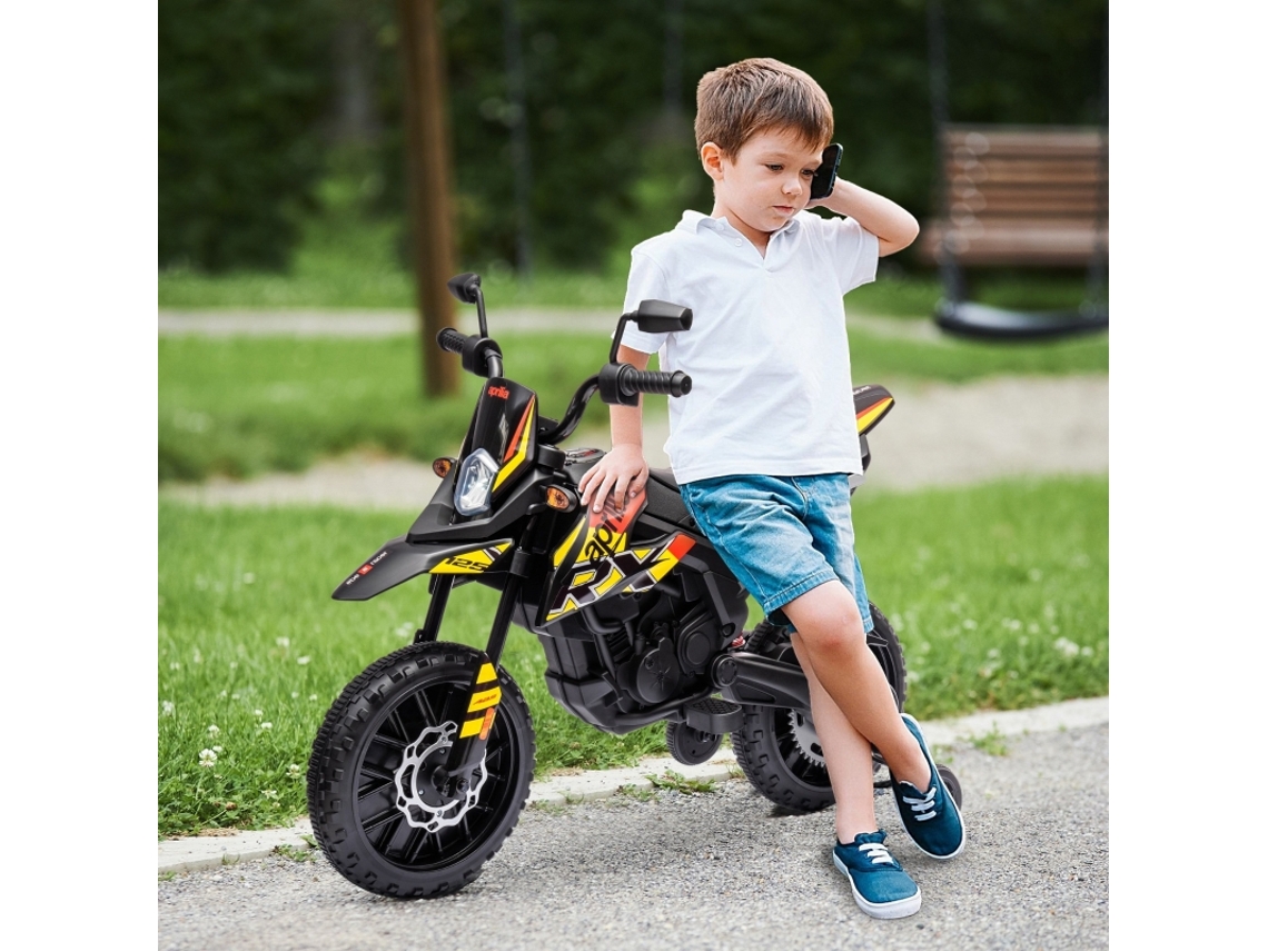 Moto Infantil 12v Com Rodas Estabilizadoras, Luzes Led, Música, Usb, Meninos E Meninas, Amarelo