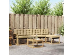 Vidaxl Conjunto De Sofás Para Exterior 6 Unid. Branco E Bege