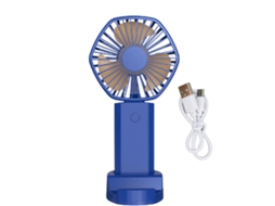 Ventilador Portátil Usb Recarregável 3 Velocidades Azul
