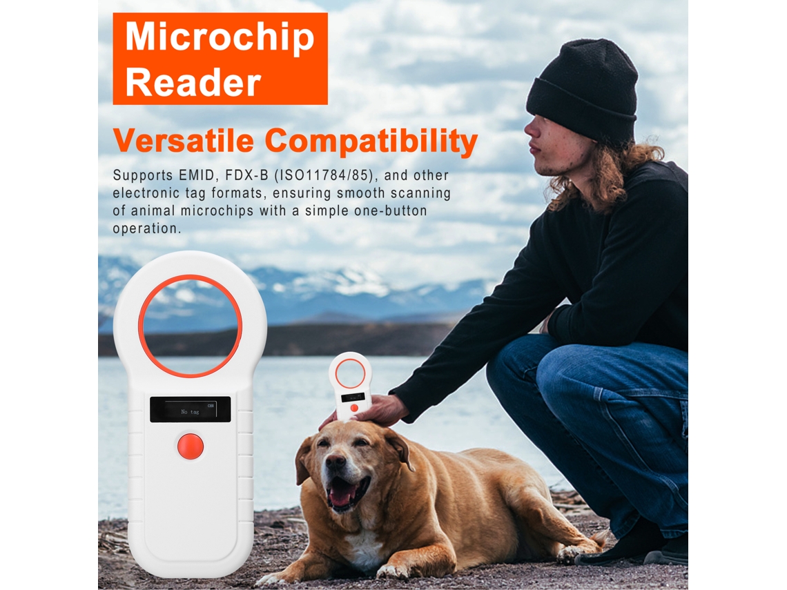 LEITOR MICROCHIP ANIMAL RFID OLED | S/MARCA
