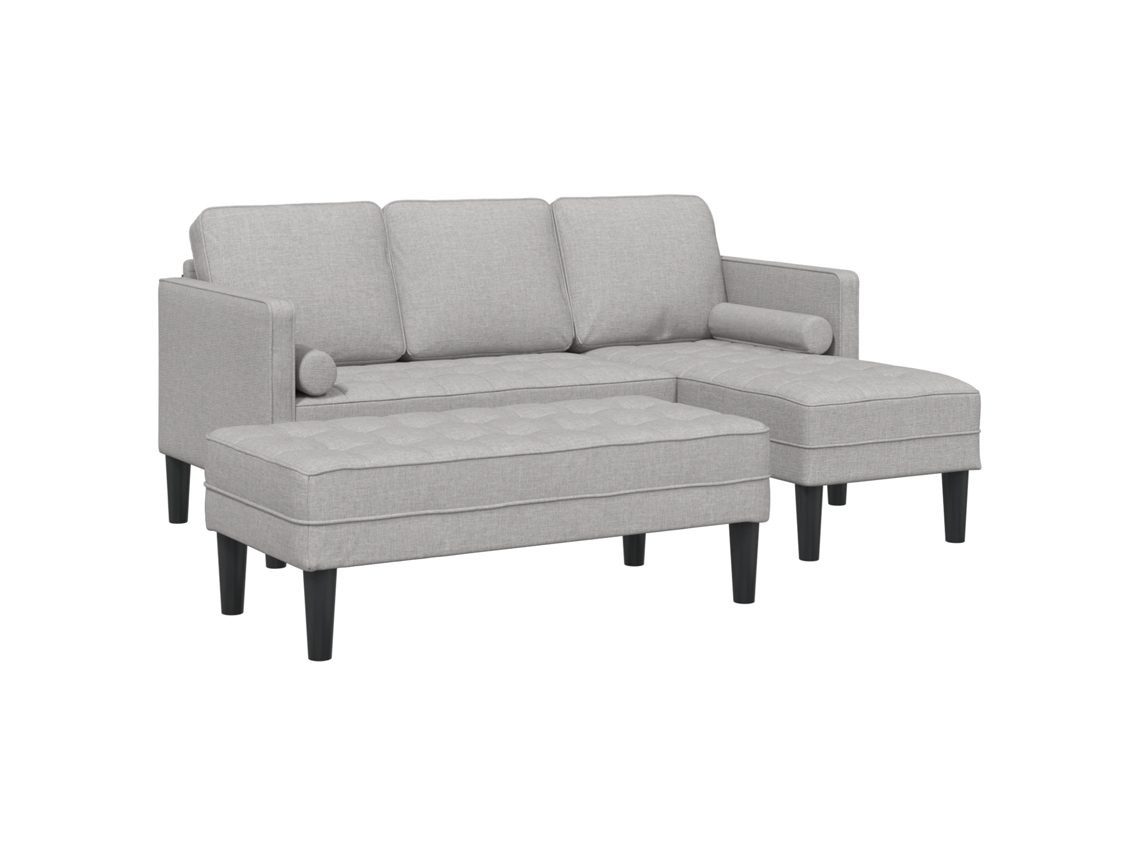 Conjunto 2 Sofá Modular Vidaxl Cinzento Poliéster (173 X 131 X 67 Cm)