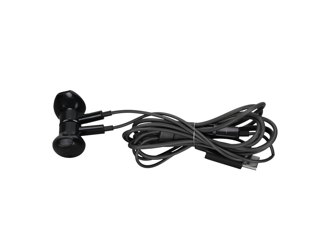 Fones Mali com fio Type C para Google Huawei, com redução de ruído e microfone, preto
