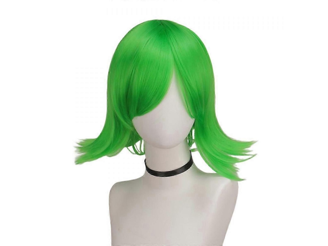 Perucas verdes infantis para cosplay de Funny Mind, inspiradas nos personagens Joy e Nojinho, perfeitas para o Halloween. Acessórios em conjunto.
