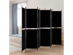 Vidaxl Divisória De Quarto Com 6 Painéis 300x200 Cm Tecido Preto