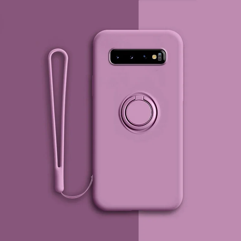 (samsung Note 9, Roxo) Capa Protetora De Silicone Macio Para Samsung, Com Suporte De Anel.