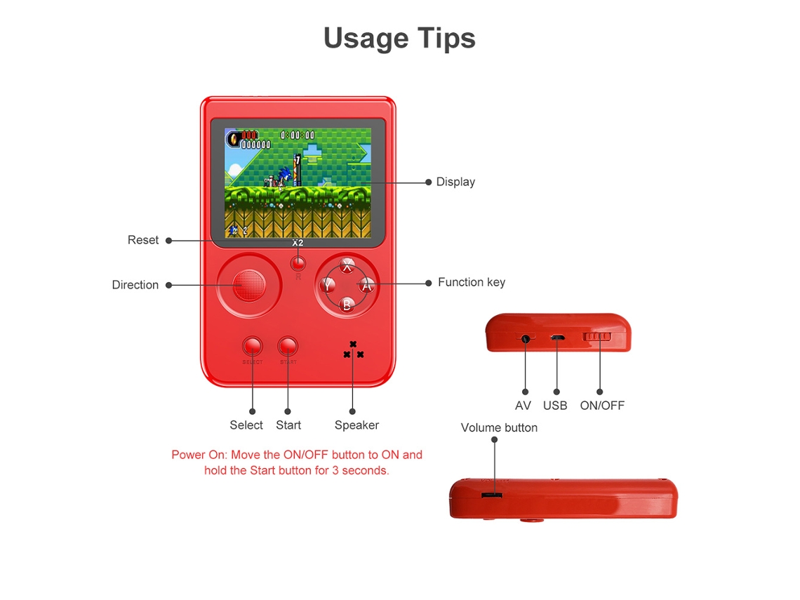 Console Portátil Nostálgico 561-x2 Com 2500 Jogos Nes Fc Gba Tela Lcd 2.8 Polegadas Presente De Aniversário Para Crianças