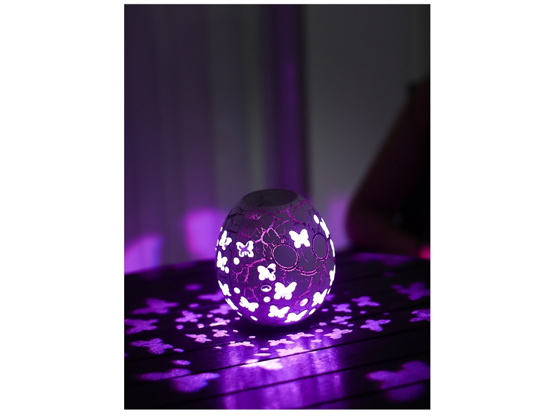 Luz Noturna Led Tipo Copo Rgb Com 3 Níveis De Brilho E Comando Elysve