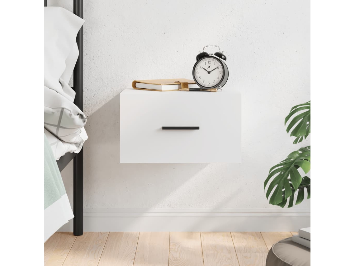 Wall-mounted Bedside Cabinet, Wall-mounted Bedside Cabinets Vidaxl Branco Madeira Processada (n/a)