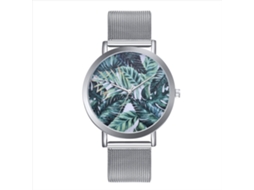 Relógio de pulso unissex Zhoulianfa Fashion, analógico, de quartzo, com pulseira prateada, para uso casual.