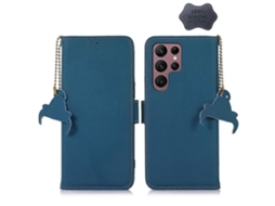 Capa De Couro Magnética Rfid Para Samsung Galaxy S23 Ultra 5g