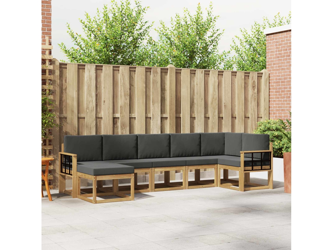 Vidaxl Conjunto De Sofás Para Exterior 7 Unid. Branco E Antracite