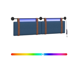 Conjunto 1 Cabeceira Suspensa Vidaxl Azul Couro Sintético (170 X 55 X 5 Cm)