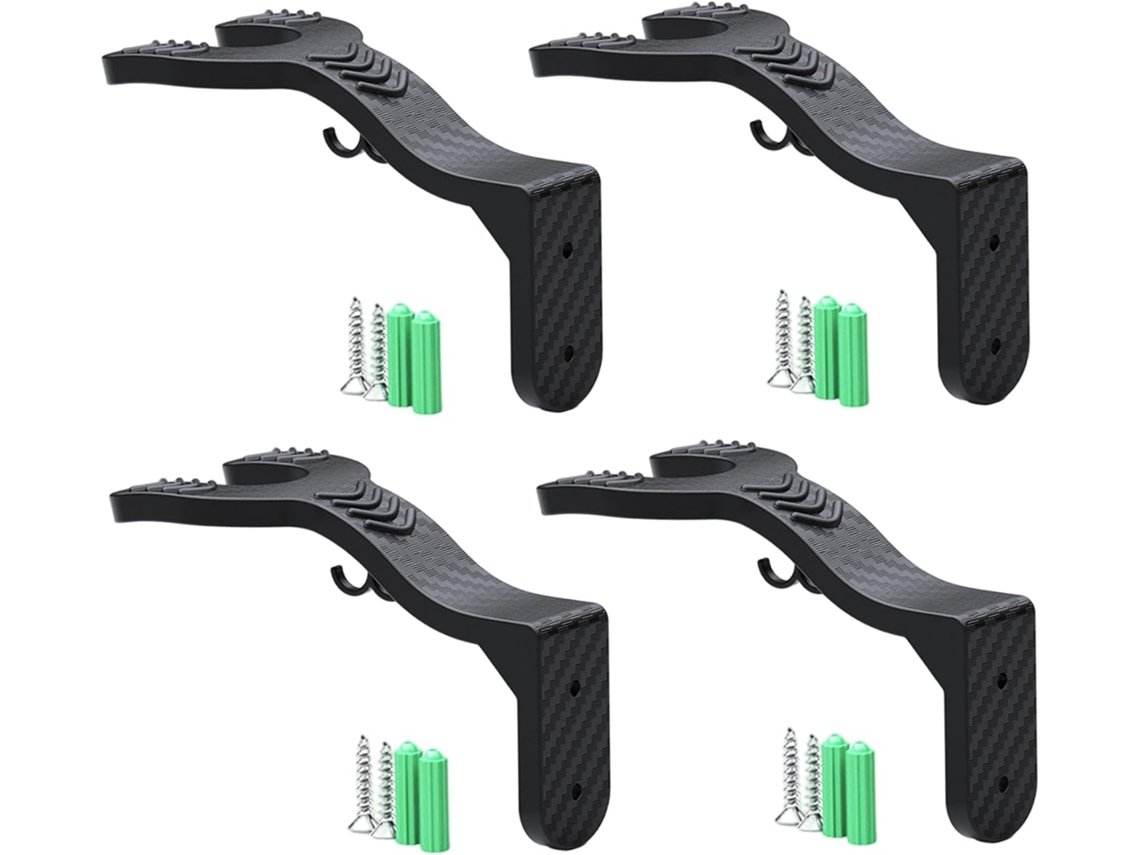 Conjunto De 4 Suportes Parede Para Capacete, 2em 1, Feitos De Abs, Para Guardar Capacetes E Chaves Com Segurança Não
