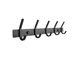 Gancho De Parede Resistente Com 6 Ganchos Duplos, Preto