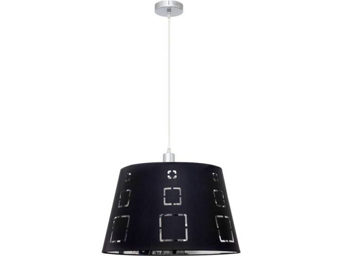 Candeeiro de Teto FABRILAMP Celaya (Preto - E27 - Máx. 60W - Metal - Tecido)