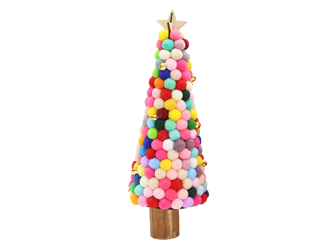 Decoração Natalina Laxiscreed Com Pom-pom De Feltro Para Árvore Mini E Secretária