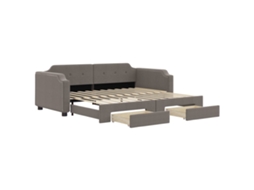 Daybed With Trundle, Daybeds With Trundles Vidaxl Cinzento-acastanhado Tecido (100 X 200 Cm)