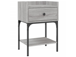 Bedside Table, Bedside Tables Vidaxl Cinzeto Madeira Processada (n/a)