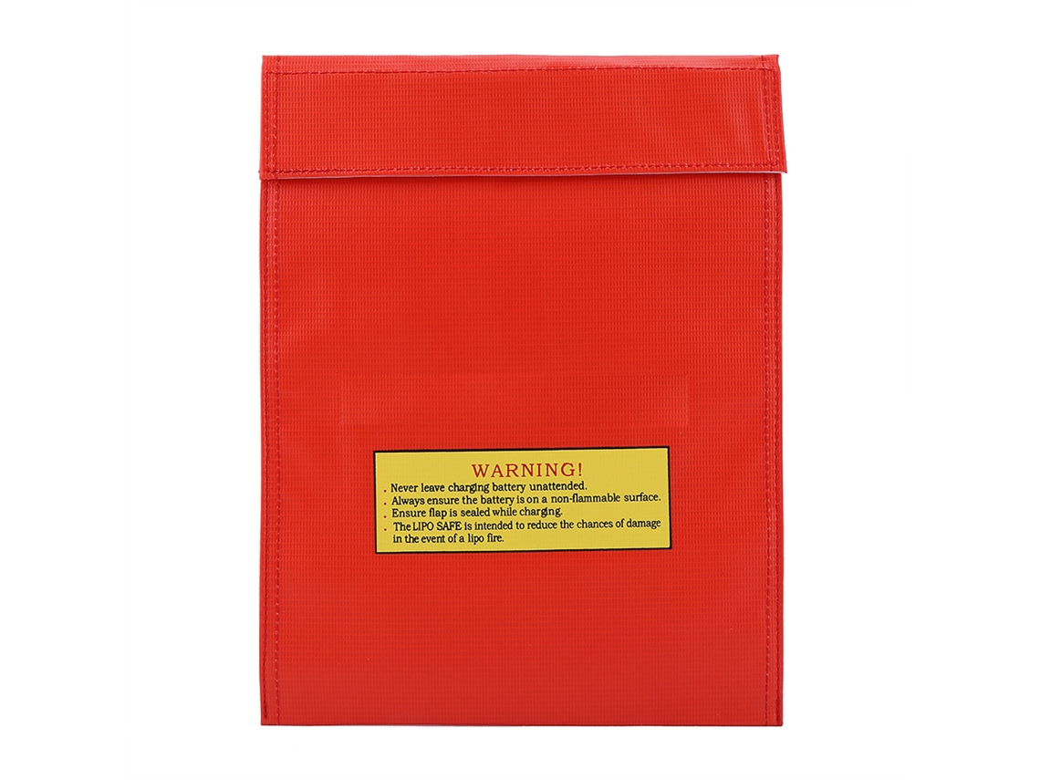 Bolsa Ignífuga Segura para Bateria Lipo Carregamento Portátil Tamanhos S e L Vermelho L | S/MARCA