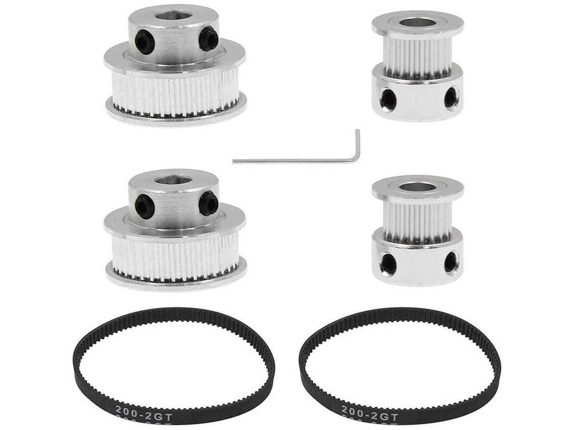 Kit Com 2 Polias De Correia De Distribuição Gt2 Em Alumínio Para Impressora 3d E Acionamento Mecânico Cnc