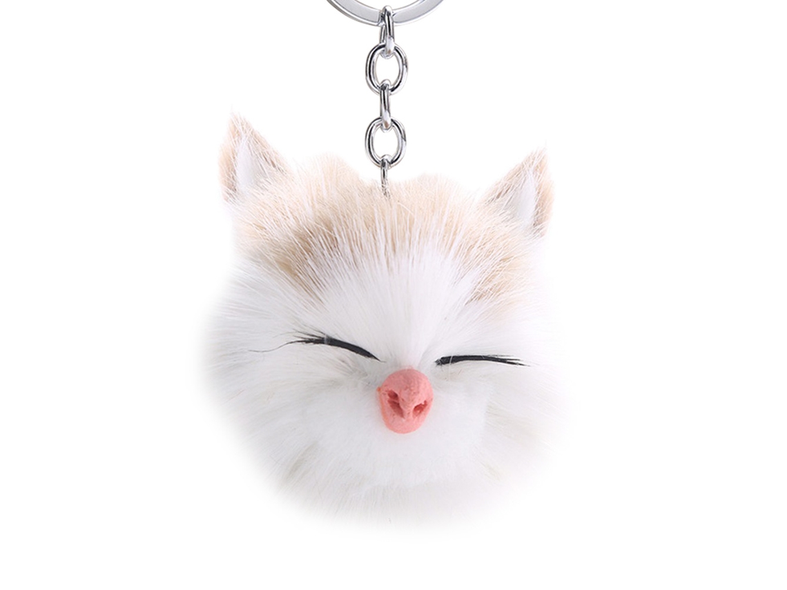 Pingente De Gato Pompom Chaveiro Para Bolsa De Mão