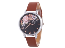 Relógio de Pulso Casual Estilo Coreano de Quartzo com Pulseira de Couro Marrom Zlf0532 c