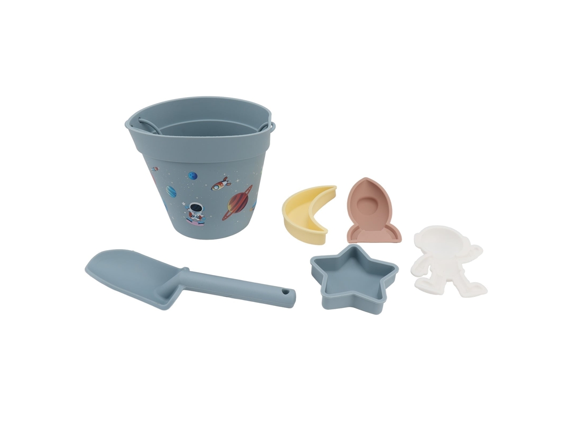 Primerox brinquedos de Neve de Silicone para Crianças Baldes e Pás Seguros Interação Pais e Filhos Azul