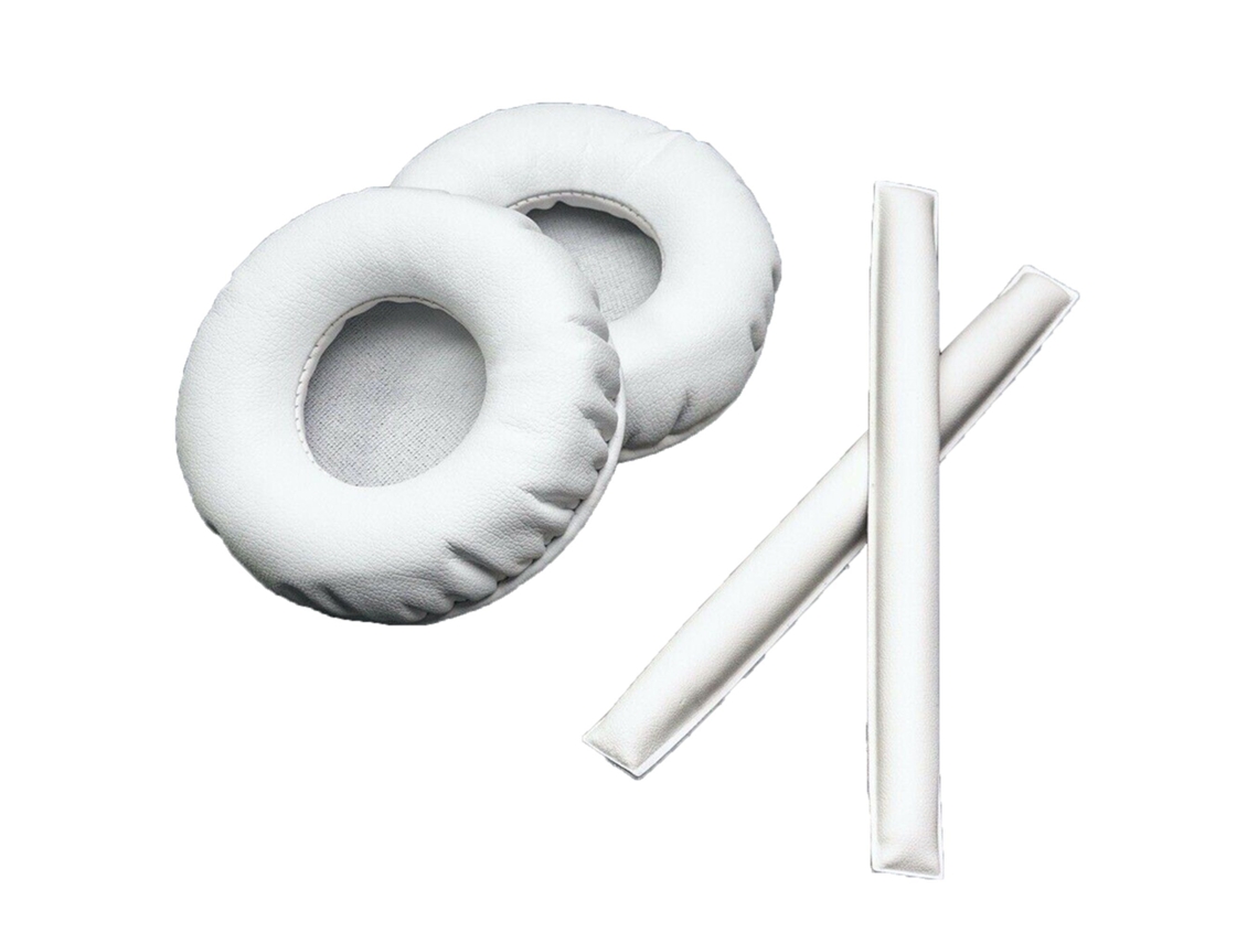 Set 2 Almofadas Zruxe Para Auscultadores Sennheiser Hd25 (banda Superior, Pele Ecológica, Branco)