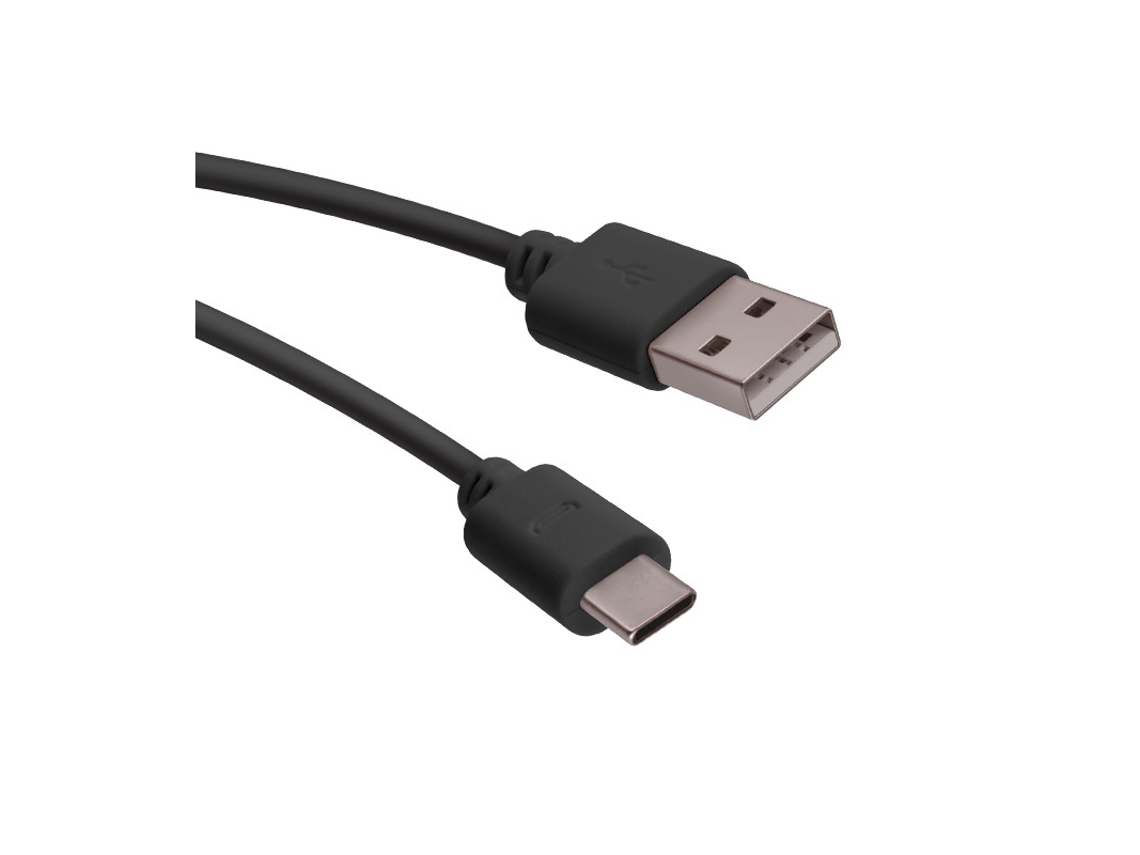Cabo de Carregamento e Transferência de Dados Usb-A para Usb-C 1A 1M Preto FOREVER