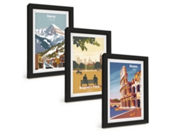 Pinturas Murais Modernasmontanhas Ouray, Londres, Coliseu Moldura Preta Fotos Para O Corredor Espelharte (3 Peças 20x30 Cm)