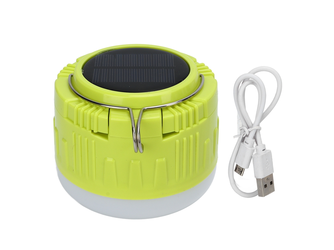 Lanterna Led Solar Recarregável com Gancho, para Acampamento, Tenda, Luz Amarela, Outdoor | S/MARCA